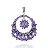 Amethyst Pendant: 925 Sterling Silver Large Round Statement Jewelry