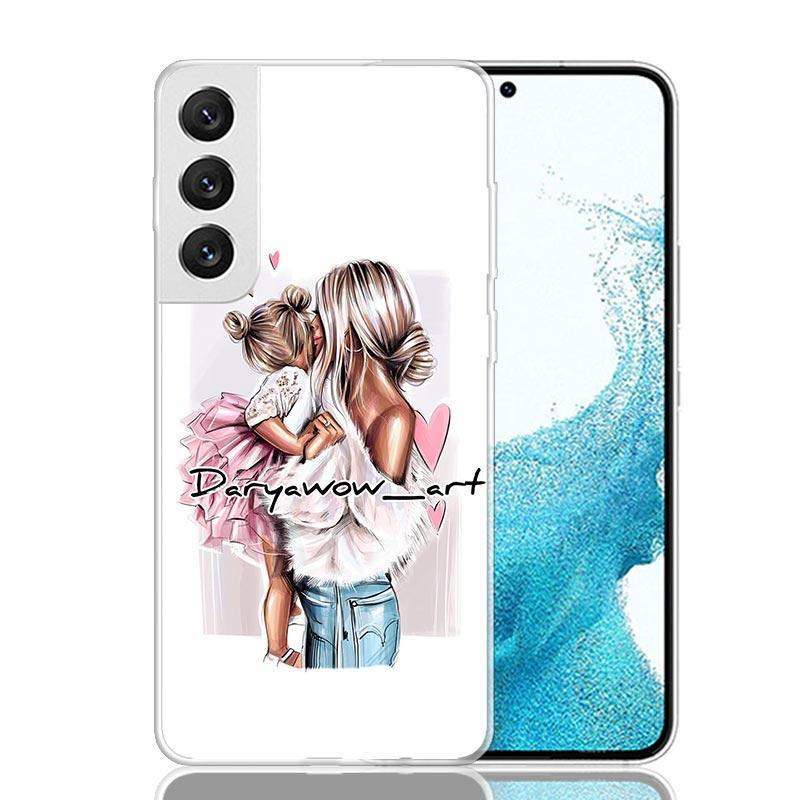 Mom Baby Girls Case Phone Cover for Samsung Galaxy S24 S25 Ultra S23 Plus S22 + S21 S20 FE S10 S25Plus Trend Fundas S24 Ultra S2