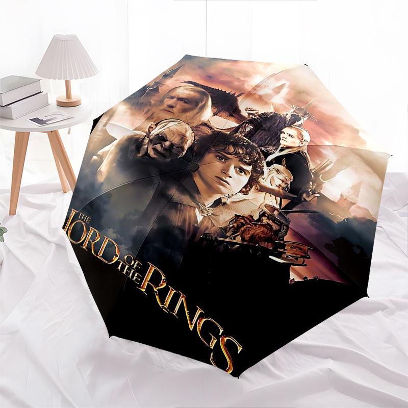 1 Stück Herr der Ringe Automatischer Faltregenschirm - Kompaktes 8-Rippen-Design, Langlebiger Kunststoff & Eisen1087L