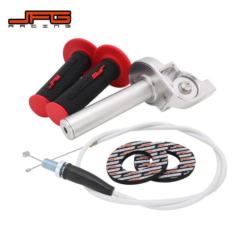 CNC Accelerator Throttle Twist Grips + Cable +Handlebar Grips Replacement For Pit Dirt Bike Minis With 7/8 Inch Application