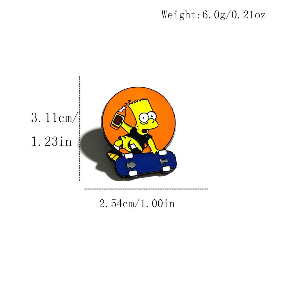 The Simpsons Cartoon Brooch: Cute and Funny Metal Pin Badge for Clothing Decoration