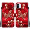 Handmade PU Leather Flip Case for Redmi A1/Redmi A2 Anti-Slip Shockproof Cover with Wrist Strap & Heart/Rose Cat Designs