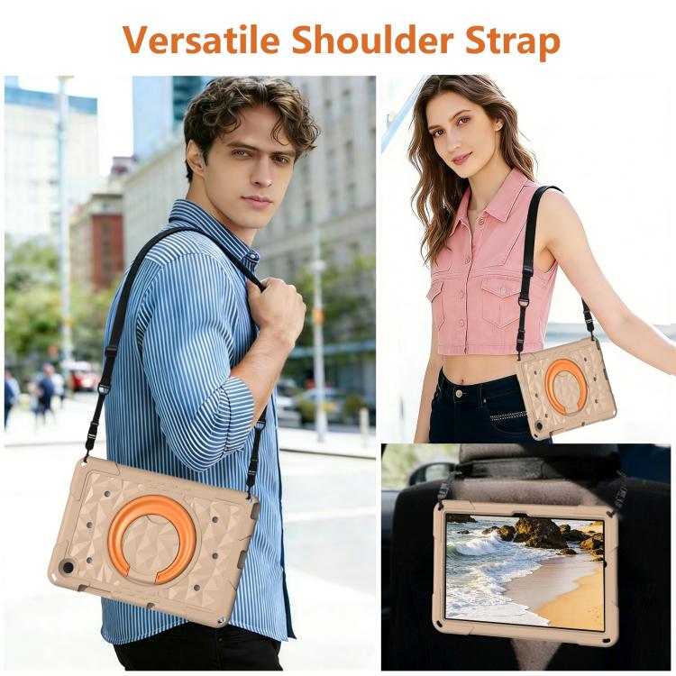 Magic Ring Rotation Holder Shockproof EVA Tablet Case For Samsung Galaxy Tab A11+ / A9+, With Adjustable Removable Shoulder Strap Protective Cover