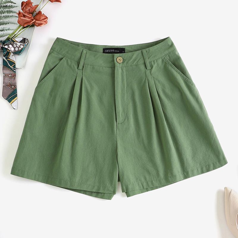 

ZANZEA Женские однотонные свободные летние повседневные шорты