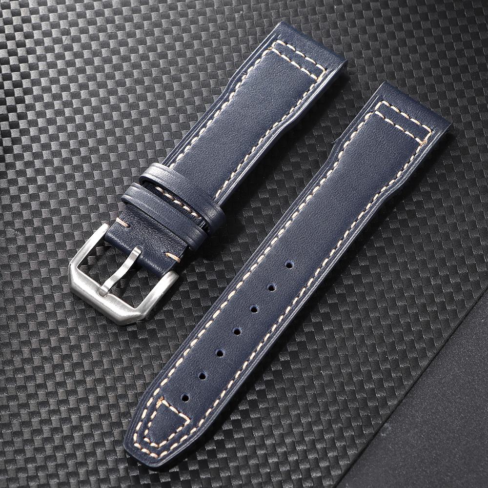 20mm 21mm Cowhide Watch Strap for IWC Pilot Portugieser Portofino Watchband Men Women Business Soft Calfskin Watch Bracelet
