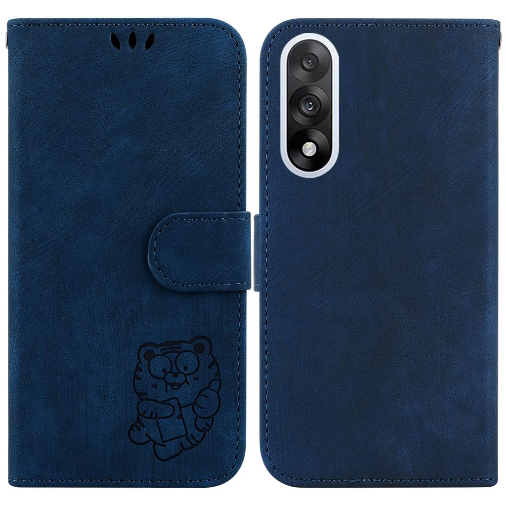 For OnePlus Nord 5 5G Wallet Case Tiger Imprint Leather Shockproof Phone Cover with Wrist Strap