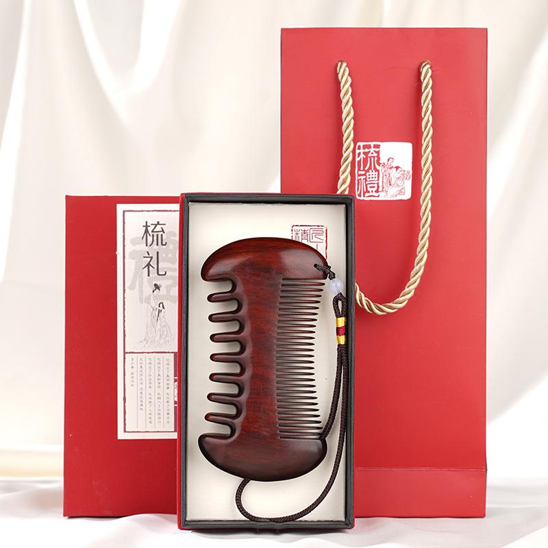 Natural rosewood massage comb - sandalwood wide tooth comb - massage comb