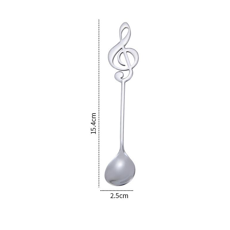 1/3/5/10pcs 304 Stainless Steel Musical Notes Coffee Spoon Stirring Cup Spoon Music Stick Ice Cream Gift Spoon