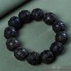 Bodhisattva Exquisitely Carved Agarwood & Sandalwood 20mm Buddhist Prayer Beads Bracelet