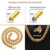 Hoge Kwaliteit Breedte 8-14mm Roestvrij Staal Goudkleurige Cubaanse Ketting Waterdicht Mannen Vrouw Curb Link Ketting Verschillende Maten