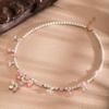 Retro Ethnic Style Necklace Chinese Style Beaded Flower Choker Natural Stone Prayer Necklaces Women Cheongsam Necklace Jewelry