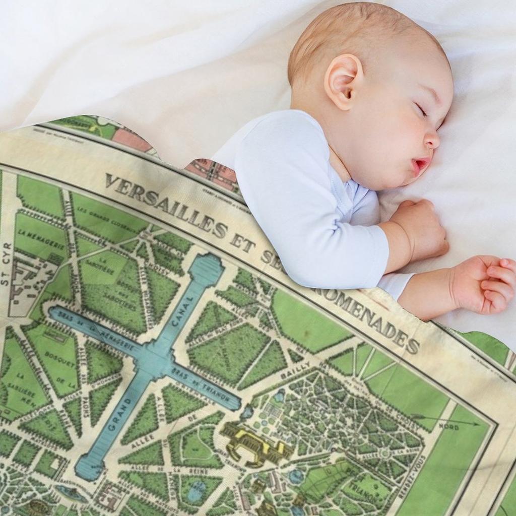 Pocket Map of Versailles 1931 Throw Blanket Color Fast Cozy Throw Blanket