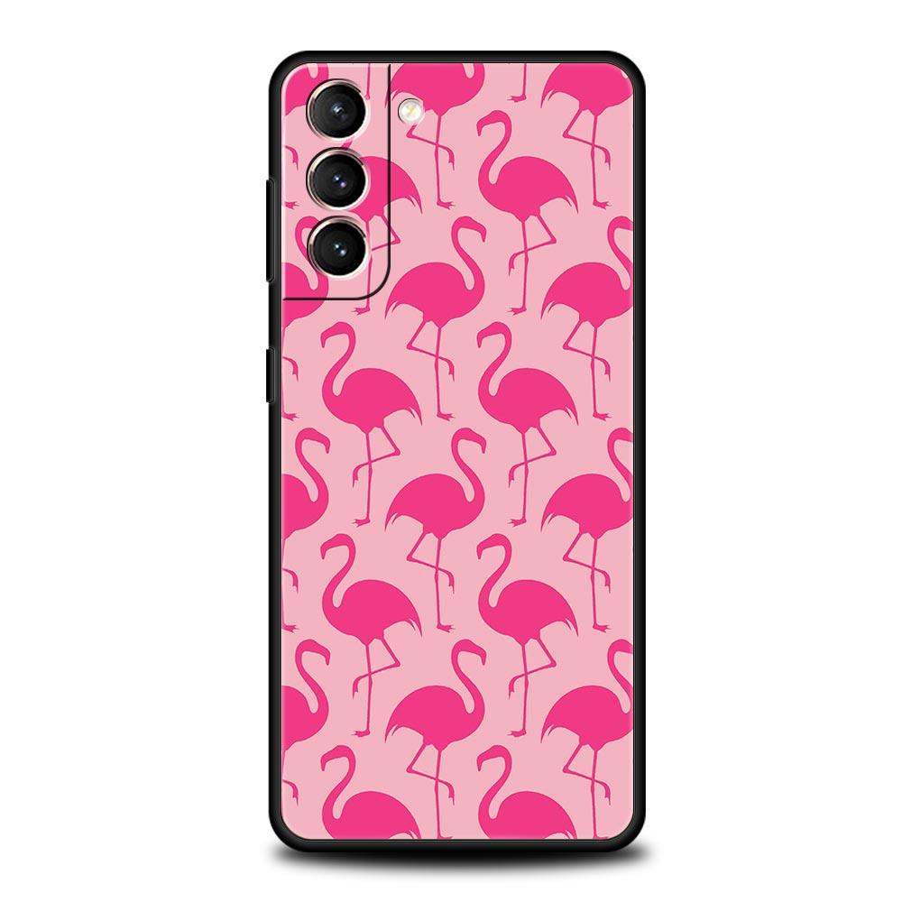 Pink Red Flamingo Phone Case For Samsung Galaxy S23 Ultra S22 S21 S20 FE 5G S10 S10E S9 S8 Plus Note 20 Silicone Cover Bumper
