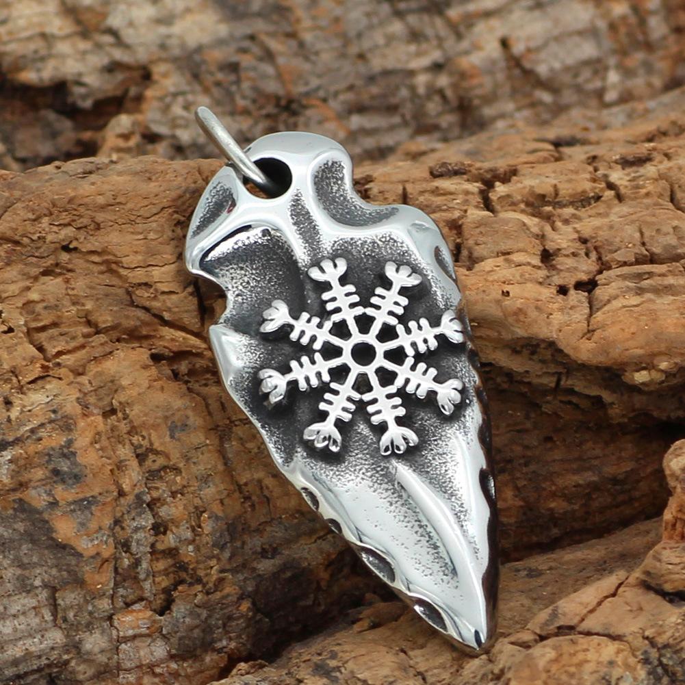 Stainless Steel Fashion Simple Viking Valknut Vegvisir Pendant Vintage Nordic Odin Sword Gungnir Rune Necklace Jewelry