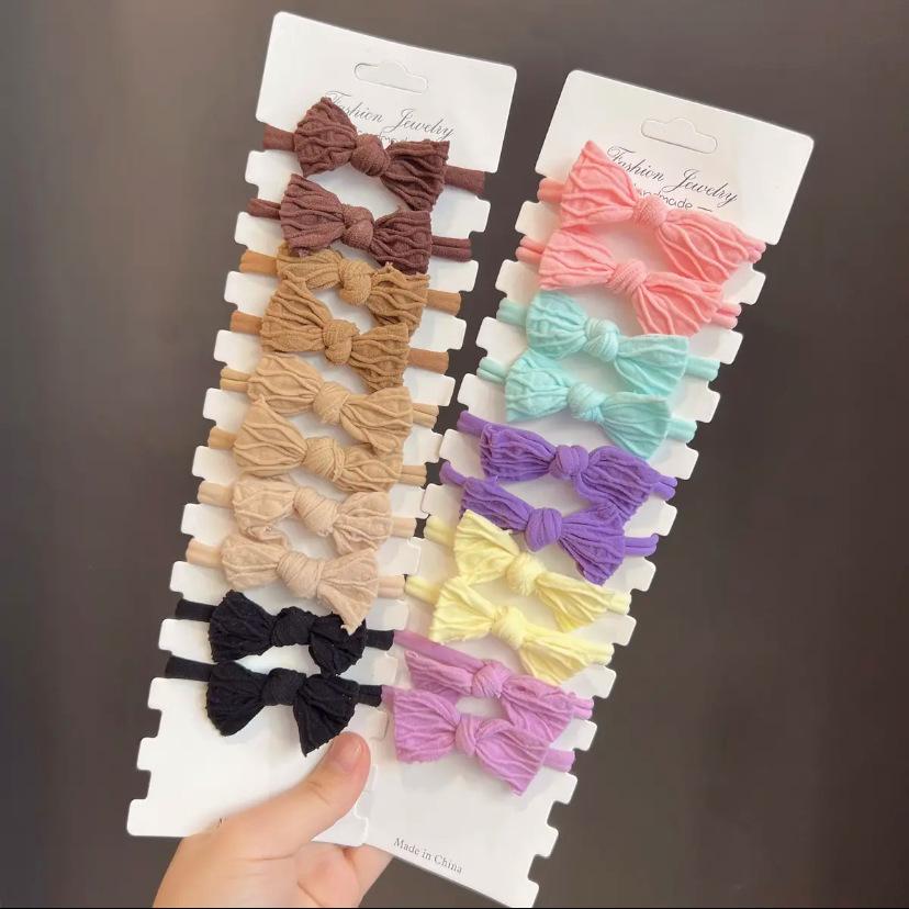 10Pcs/Set Women Girls Bowknot Hair Bands 4CM Elastic Headbands Colorful Bow Tie Scrunchies Headwear Girls Hair Accessories Gift