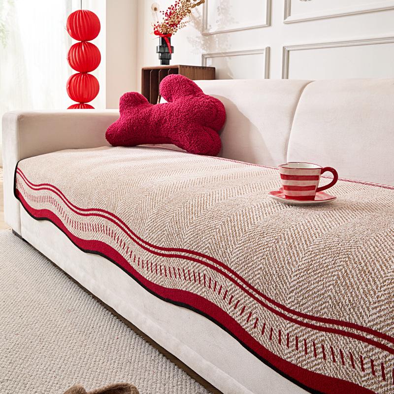Chenier Special-Shaped Sofa Cushion Universal Non-Slip In All Seasons  New Irregular One-Piece Straight Row Seat Cushion Cover