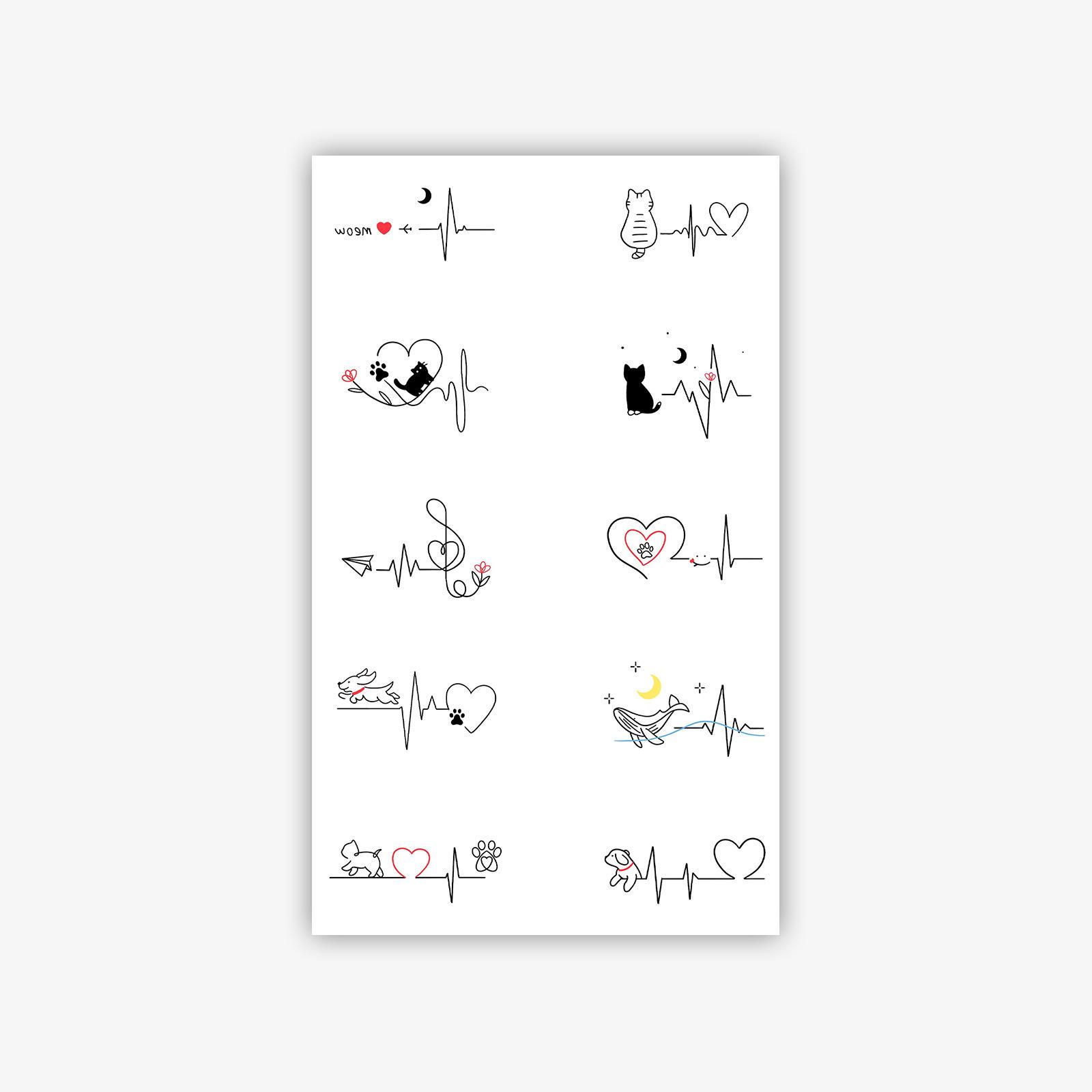 Herbal juice semi-permanent personality simple ribbon streamer long-lasting waterproof tattoo sticker 9*15