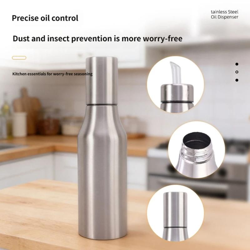 Hygienic Large Capacity Oil Bottle For Home And Restaurant Use Vinegar Dispenser Bottle Stainless Steel Gadget