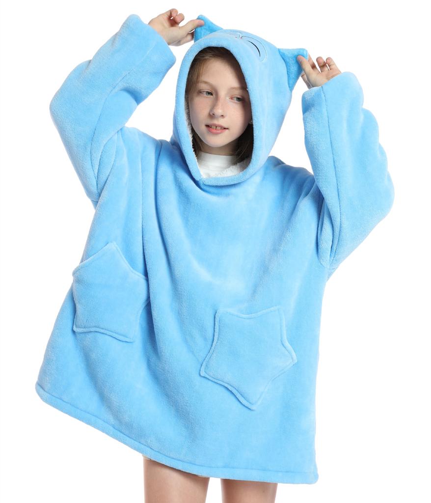 Autumn and Winter Sports and Leisure Warm TV Blanket Senior Children's Plush Comfortable Soft Bathrobe Warm Fluffy Robe