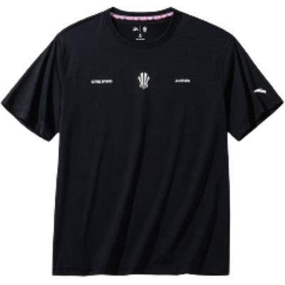 Kyrie Series Top de Malha Confortável Versátil Estampado de Manga Curta Tops Unissex Preto 172431109-3