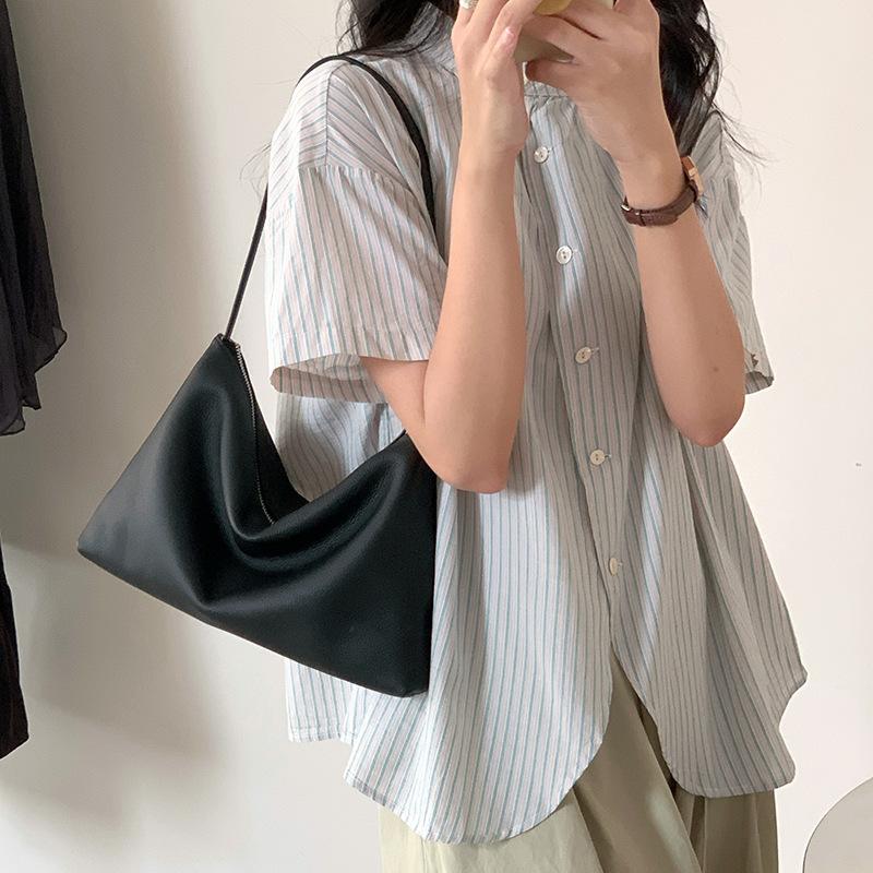 Female Commute Cow Leather Handbags Women's Large Capacity Cowhide Shoulder Bag Ladies Durable Luxury Designer Hobos Bags Lady