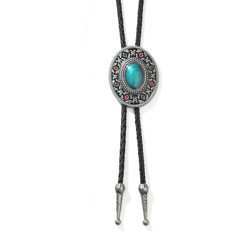 JMXD Retro Leather Sweater Chain Vintage Petal Floral Pendant Artistic Statement Necklace Men Fashion Accessory