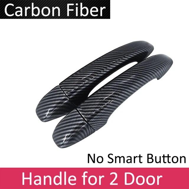 Car Black Carbon Fiber Door Handle Cover Exterior For Renault Arkana Samsung XM3 Megane Conquest ~ Car Accessories