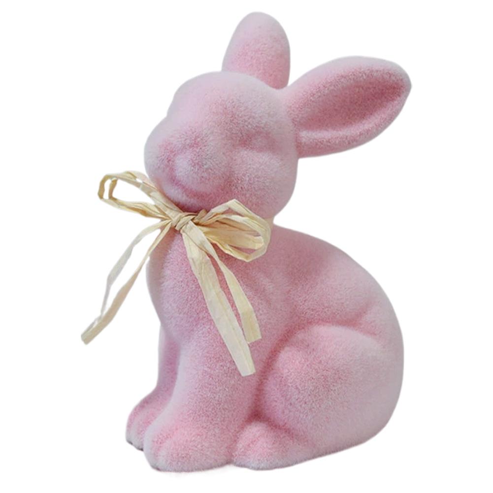 Easter Flocking Simulation Moss Stereoscopic Simulation Bunny Holiday Decoration Apply to Gardening Home Ornament