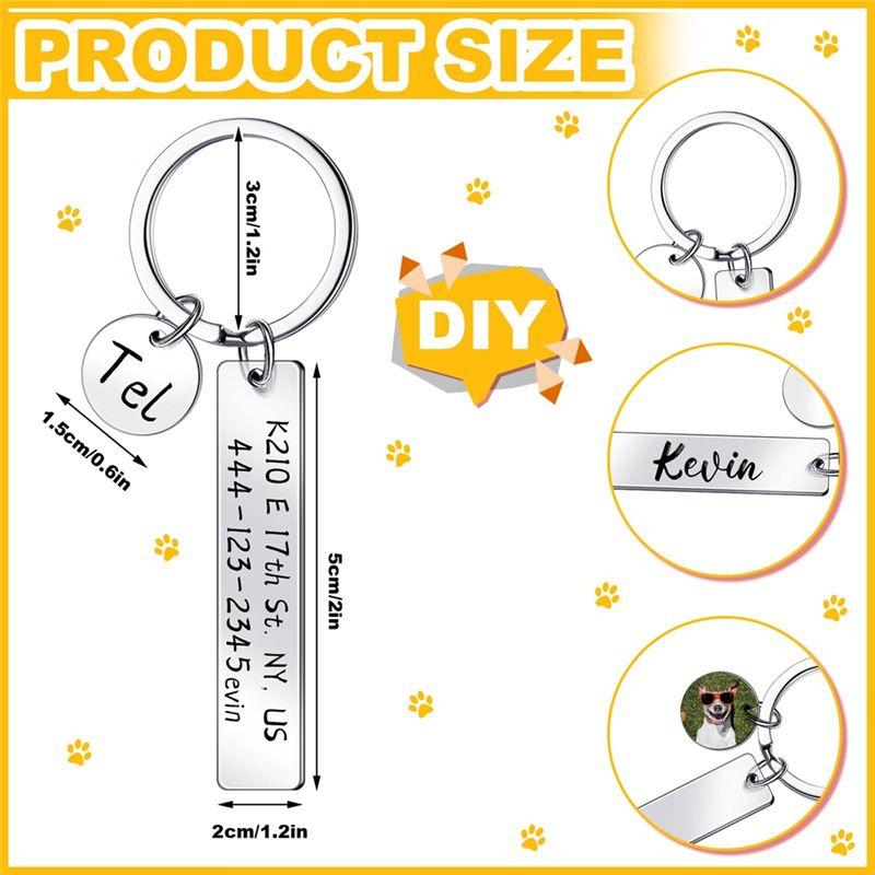 A84E-30 Pcs Engravable Metal Keychain Blanks Metal Stamping Blanks For Engraving Stainless Steel Blank Key Ring Tags