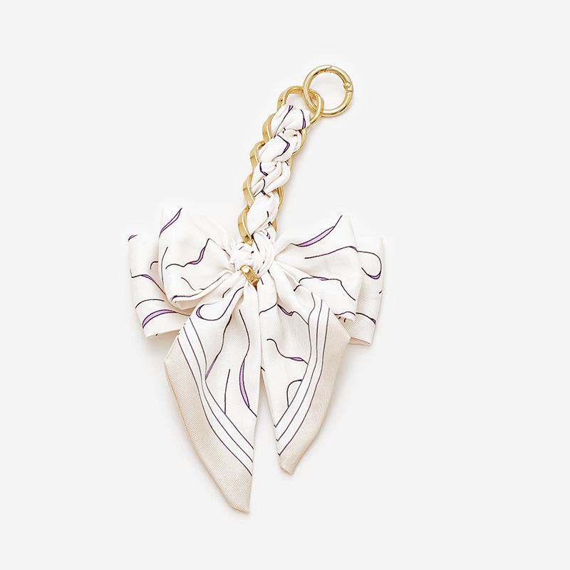 Silk Scarf Hand Woven Bag Extension Chain Ins Armpit Shoulder Metal Strap Women's Retro DIY Short