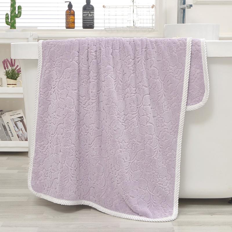 New Orchid Jacquard Warp Knitted Coral Fleece Towel Bath Towel Set Absorbent Home Towel Set