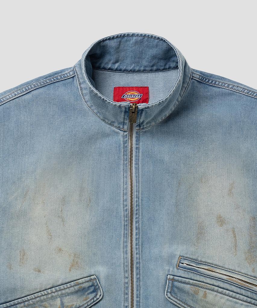 Dickies Oversized Dirty Washed Denim Jacket Blue