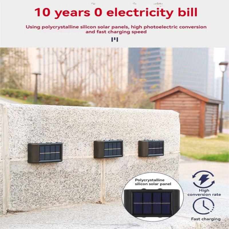 Courtyard Wall Decorative Lights Household Outdoor Lighting Luminaires Solar Convex Mirror Up And Down Light Wall Lamps