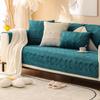 Soft Comfortable Velvet Sofa Cushion Four Seasons Universal Anti Slip Seat Cushion Solid Color Minimalist Breathable Couch Towel