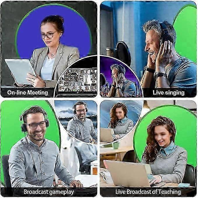 Foldable Photo Booth Live Streaming Room Props Backdrop Stand Green Curtains 2025