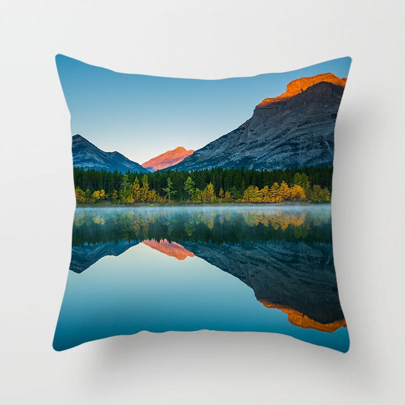 Natural Scenery Beautiful Printed Pillow Cover Sofa Decoration Ornament Office Seat Car Cushion Cover Home Decor Pillow Cover