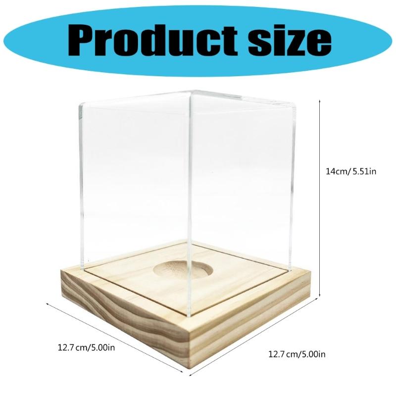 Modern Wooden Base Transparent Acrylic Softball Storage Case Display Holder for Collectibles and Decoration