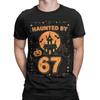 Men's T-Shirt Haunted by 67 Funny Halloween (2) Funny Pure Cotton Tee Shirt Short Sleeve  T Shirts Crew Neck Clothing Plus Size