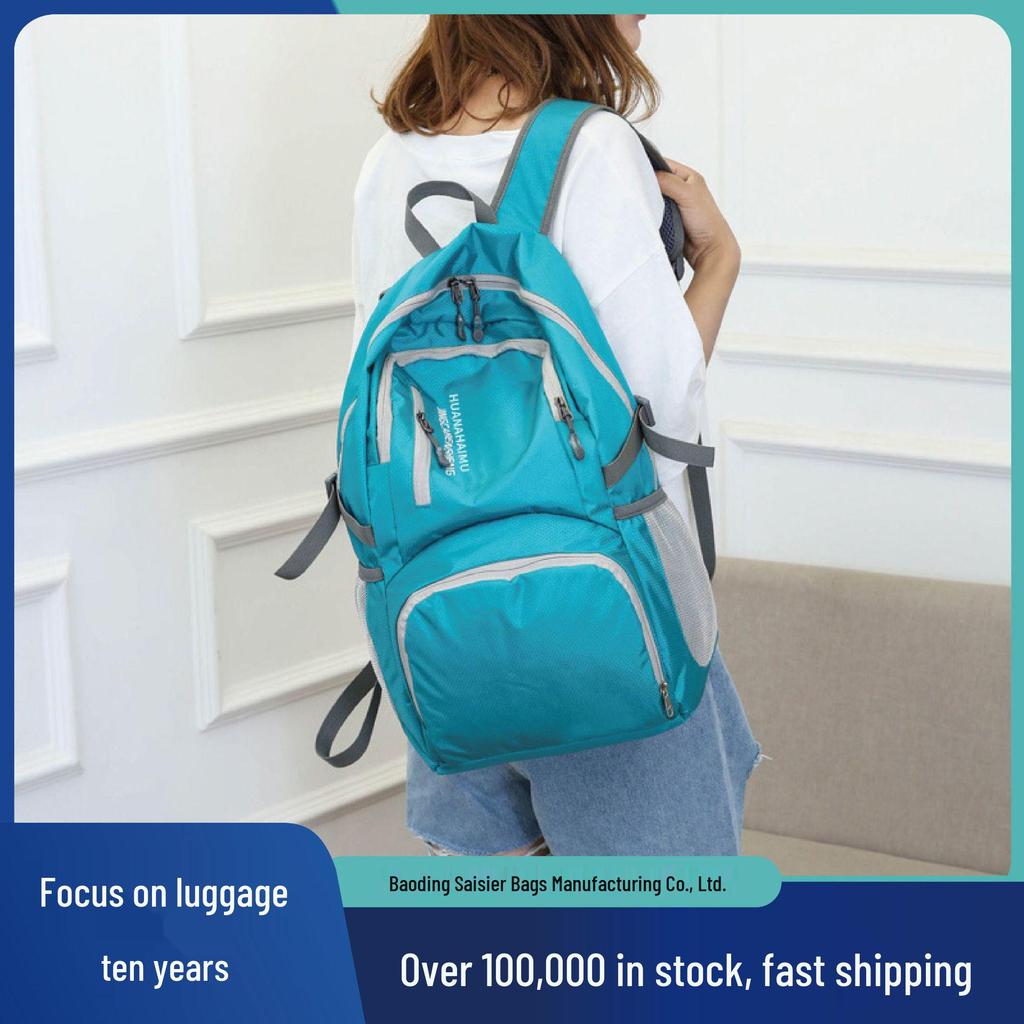 Lightweight Waterproof Outdoor Folding Daypack - Large Capacity, Foldable Hiking Backpack.