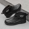 Rain shoes men's trend fashion non-slip short tube kitchen work fishing warm waterproof rain boots car wash water shoes rubber overshoes