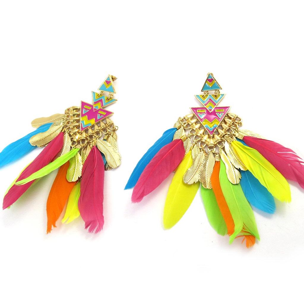 Les Trésors De Lily [M8049] - Boucles Créateur 'Cheyennes' doré multicolore