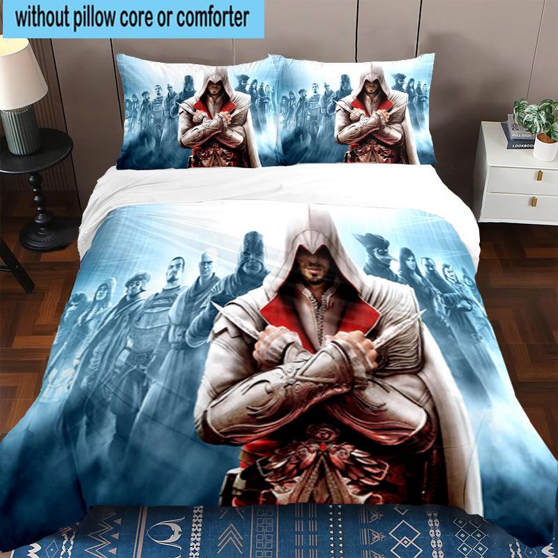 1PC Assass Warrior 3pcs Bedding,Including 1pc Duvet Cover And 2pcs Pillowcases Perfect for Christmas,Ideal for Bedroom, Dormitory