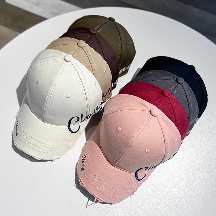 Baseball Cap Casual Letter Embroidered Visor Women's Spring and Summer Peaked Cap