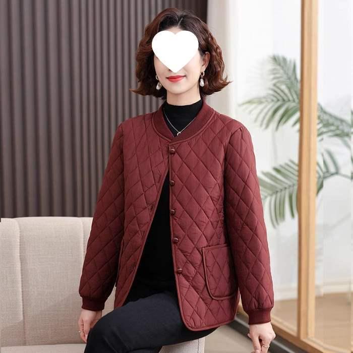 New Year Ankara Red Chinese-Style Cotton Jacket for Middle-Aged Women - Warm, Fashionable, and Stylish