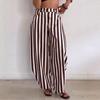 European and American Women's Clothing Summer Casual Versatile Striped Women's Temperament Wide-leg Casual Pants