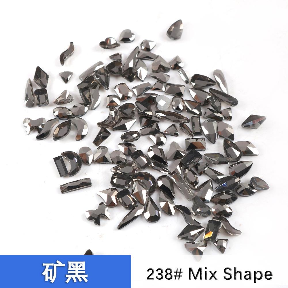 Nail Art Aurora Diamond, Warm Elf With The Same Champagne Flat Bottom Special-Shaped Diamond Mixed With 100 Internet Celebrity Nail Art Diamonds