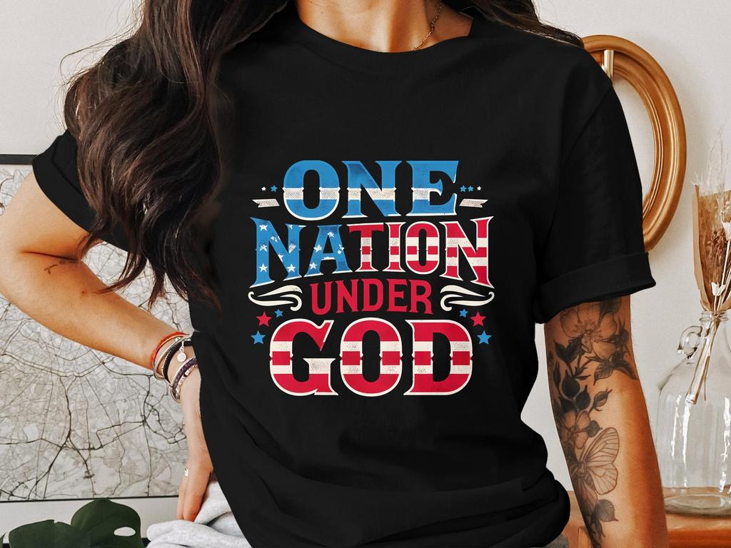One Nation Under God T-Shirt, Patriotic Shirt, Christian Faith Shirt, Religious Graphic Tee, Jesus Christ Apparel, God Bless America