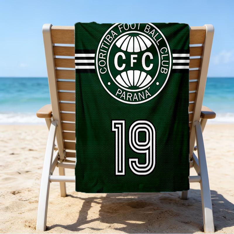 Cori-tiba Football Club Crest Printed Beach Towel, Super Soft Microfiber, Perfect Gift Birthday, for Pool, Beach, Travel, for Family and Friends