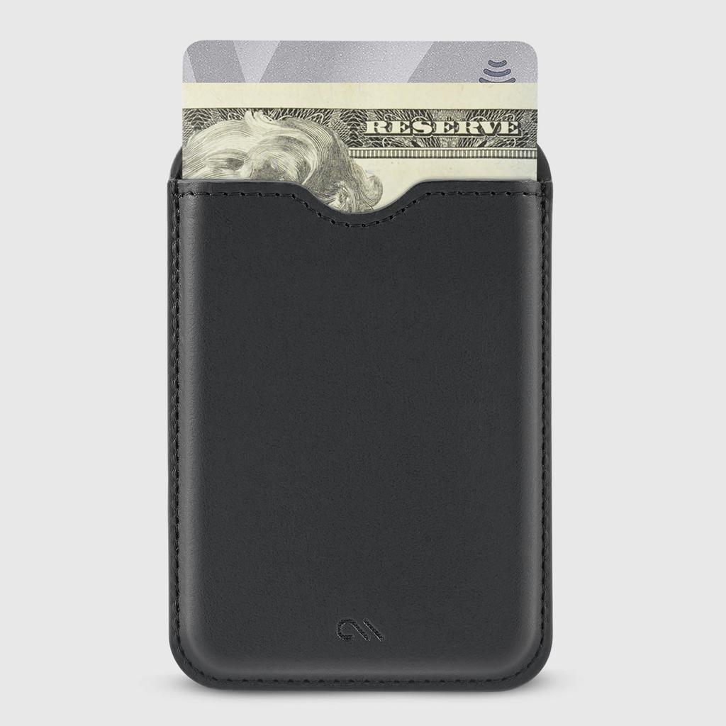 iPhone MagSafe Compatible Magnetic Wallet Card 3 Vegan Black Case-Mate Holder, Cards, Leather, (CM046312)