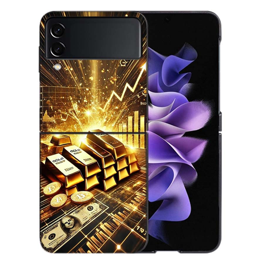 Trading Gold Contracts for Difference Phone Case For Samsung Z Flip 6 7 5G Galaxy Z Flip 5 4 3 5G Cases Shockproof Hard Cover TP